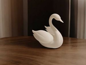 Elegant Swan Decor 3d printed white