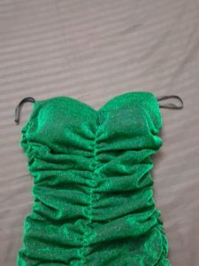 Sparkly Ruched Strapless Dress