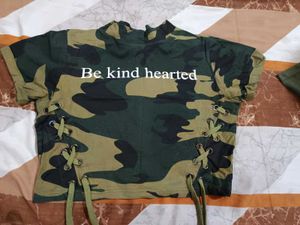 Camo Lace-Up Crop Top