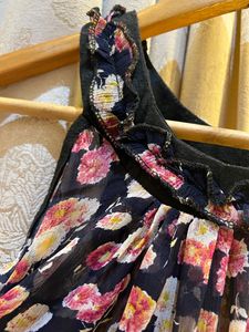 Dark Blue Floral Print Tank Top