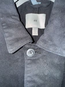Men's Black H&amp;M twill shirt jacket