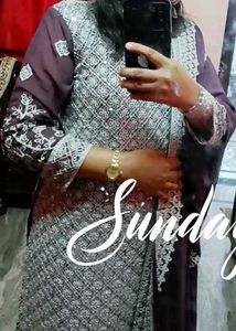 Plazo Kurta Dupatta Set Mirror Work