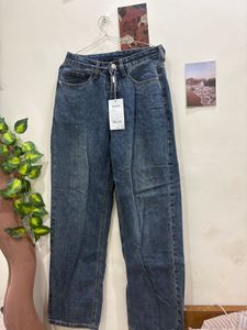 Savana Dark Blue High Waist Straight Leg Jeans