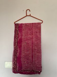 Stunning Pink Saree with Sequins