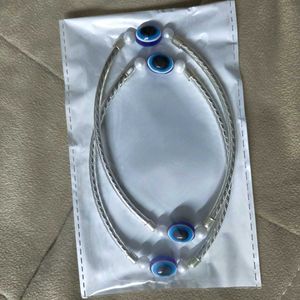 Evil Eye Anklets - Silver Tone
