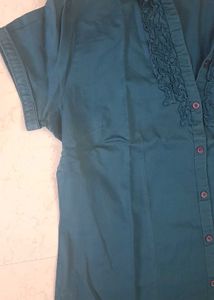 peacock  or sea blue greenish formal top
