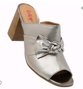 Red Tape Silver Block Heels