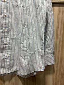 Marks &amp; Spencer White Blue Formal Striped Shirt