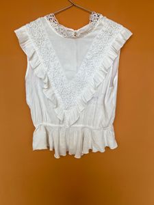 White Embroidered Top