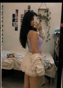 Lavender Crop Knit Top