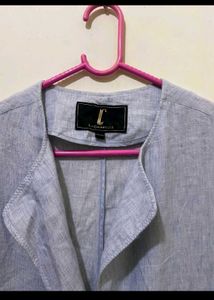 Light Blue Button-Up Coat type top
