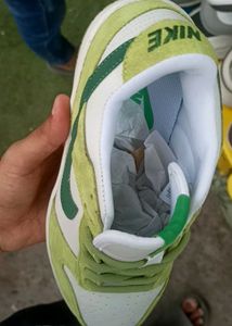 Lime Green &amp; White Nike Dunks 6-10 sizes available