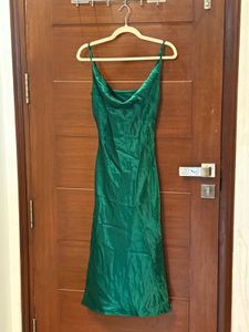 Emerald Green Satin Slip Dress
