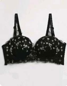 Black Lace Floral Bra