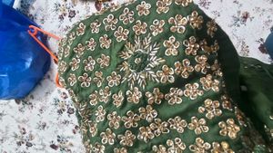green kurta Embroidery &amp; jardozi work.