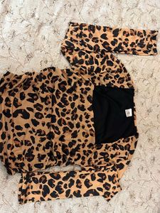 Trendy Leopard Print Full Sleeve Top