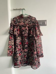 Floral Print Ruffle Dress