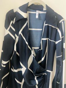 Geometric Print Wrap Dress