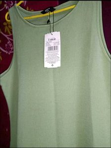 Light Green Ribbed Sleeveless Midi Dress