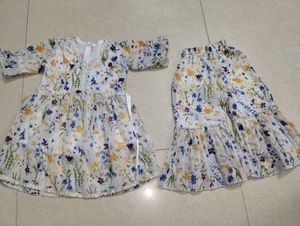Cute Floral Print Kurta Set