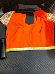 Beautiful 😍🧡 Orenge Saari With Blouse