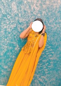 Yellow Printed Kurta with Palazzo Set