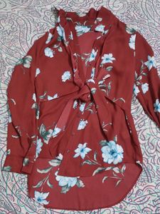 Primark Shirt  Wit Attach Shrug Pattern In In