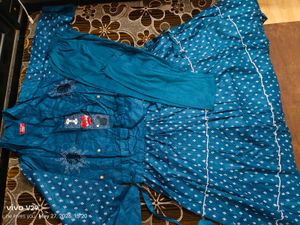 Teal Kurta Set with Embellishments