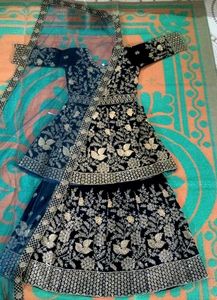 Stunning Navy Blue Embroidered Lehenga Choli