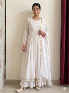 Elegant White Ethnic Gown