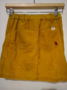 Girls Yellow Corduroy Button-Front Skirt