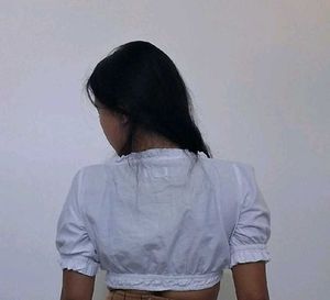 White Puff Sleeve Ruffled Cropped Top