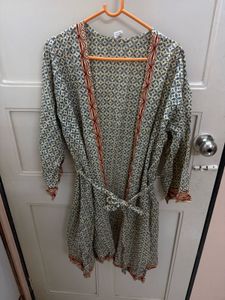 Boho Print Kimono Cotton Shrug