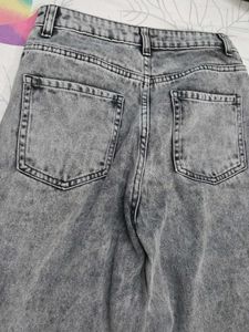 MAX Washed Wide Leg Denim Jeans
