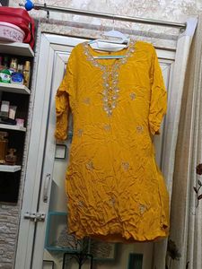 Mustard Embroidered Kurta for Haldi Ceremony