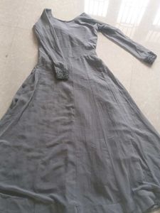 Elegant Grey Embellished Gown