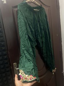 Emerald Green Flowy Ethnic Suit
