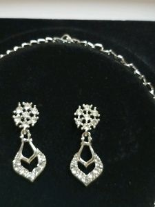 Silver Diamond Jewellery Set
