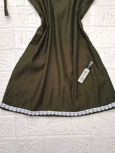 Olive Strappy Short Kurti 🫶🏻