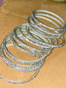 old bollywood style Crystal Bangles Set of 11