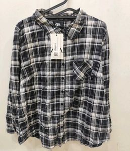 Zara Plaid Women Button-Up Shirt - XXL