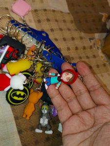 Cute Cartoon Character Keychain Set