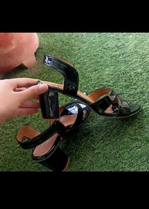 Chic Black Heels with suit and potli set