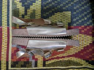 Gold Sandals with Buckle Detail