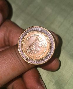 Victorian Coin Ring with Crystals