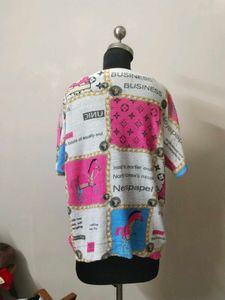 Boho Patchwork Horse Print Tunic Top