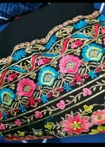 Embroidered Black Gown
