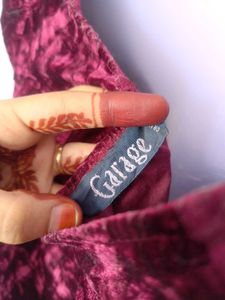 Crushed Velvet Burgundy Top
