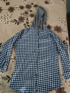 semi winter Checkered Hooded Shirt