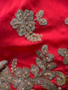 Elegant Red Embroidered Saree